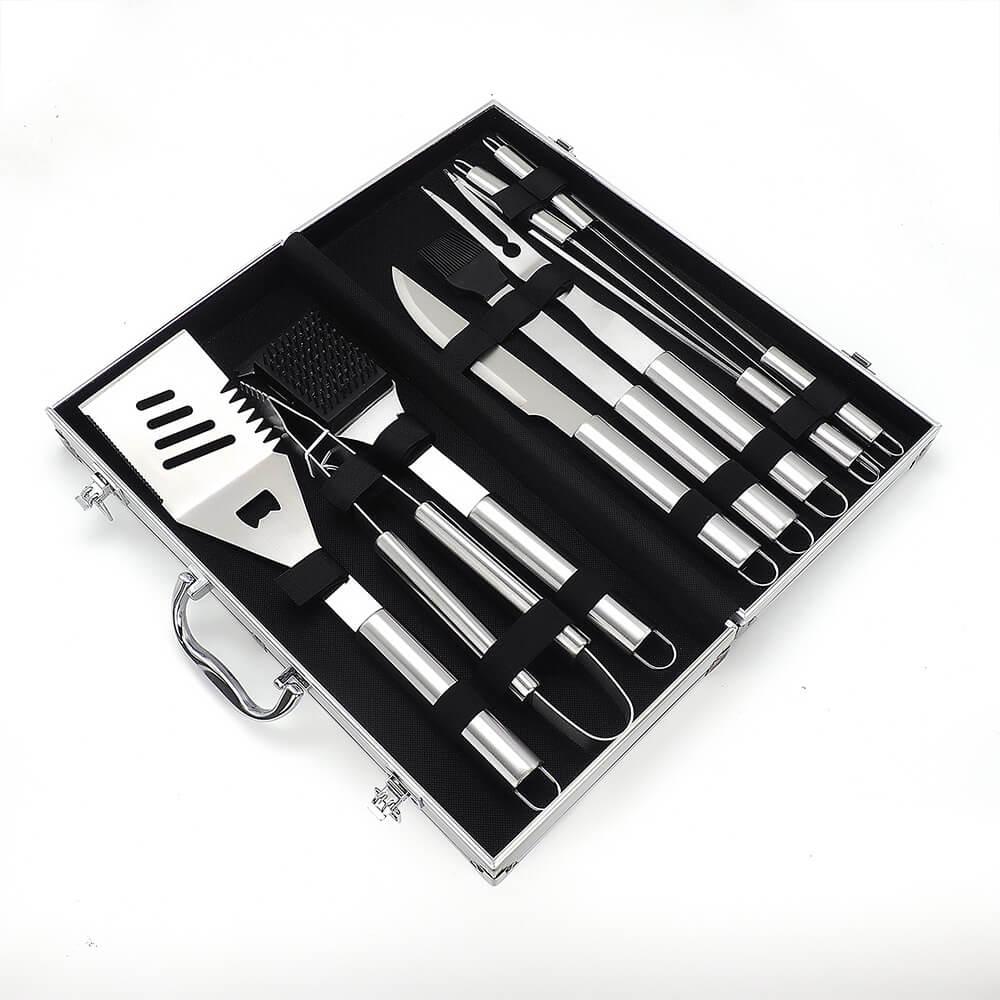 Подарочный набор инструментов Amiro Grill Set AGS-010 для барбекю/гриля из нержавеющей стали (10 предметов) - фото 3 - id-p194819920