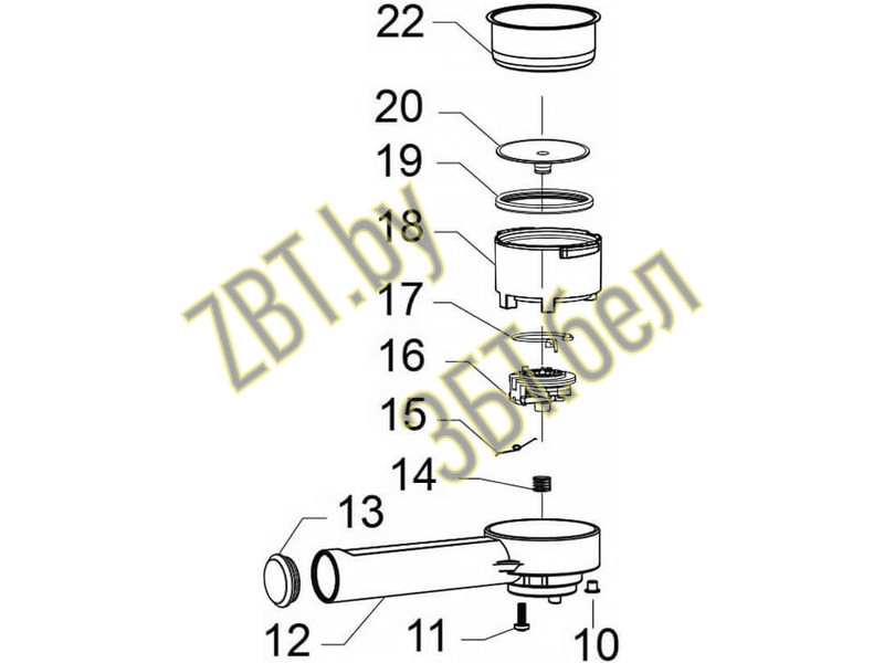 Рожок (или холдер, портафильтр) в сборе для кофеварок Saeco 996530029824 (00818127) - фото 3 - id-p194811376