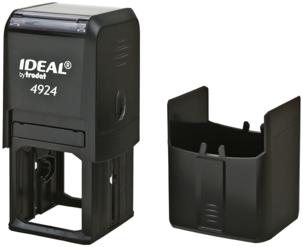 Автоматическая оснастка Ideal 4924 в боксе для клише печати/штампа 40*40 мм, корпус черный - фото 2 - id-p194002064