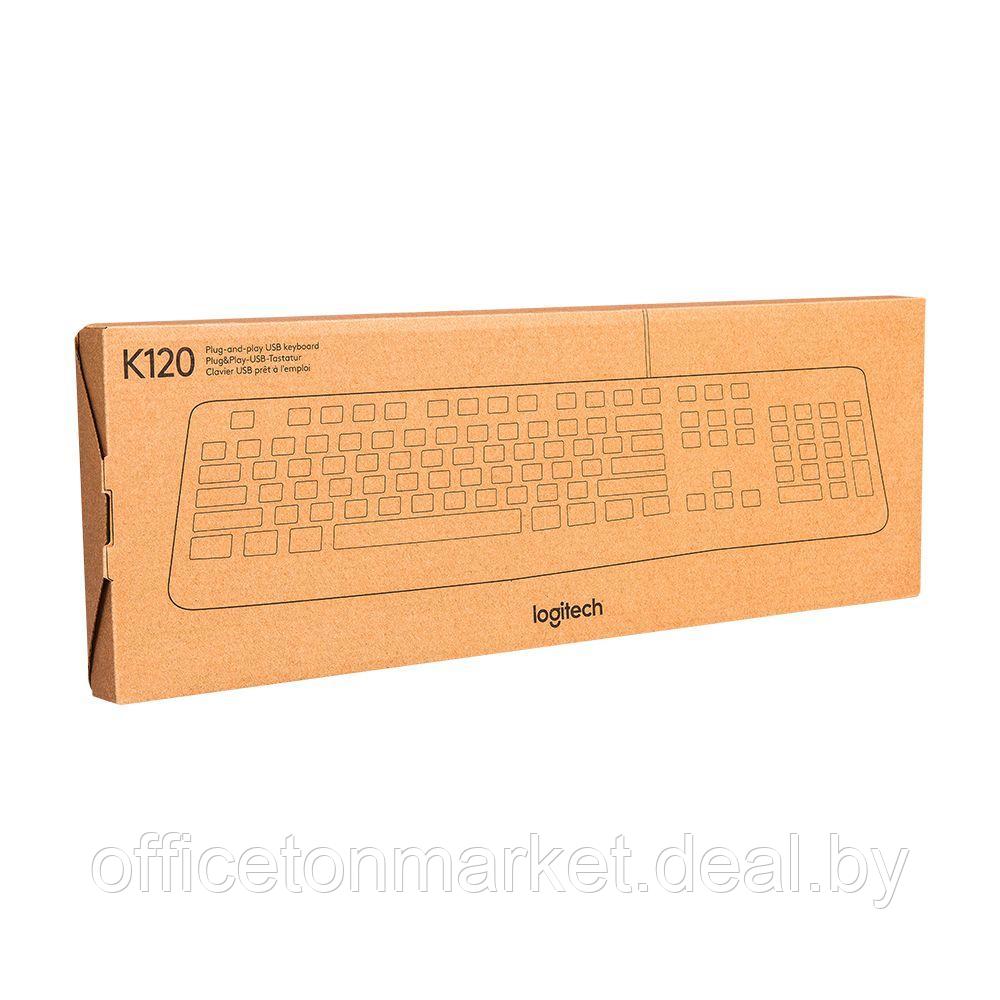 Клавиатура Logitech "K120", USB, проводная, черный - фото 2 - id-p194820209
