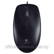 Мышь Logitech "Mouse B100", проводная, 800 dpi, 3 кнопки, черный