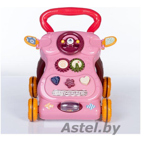 Развивающие ходунки каталка Babyhit Jolly Steps WT100 PINK розовые (утяжелитель) - фото 1 - id-p194828969