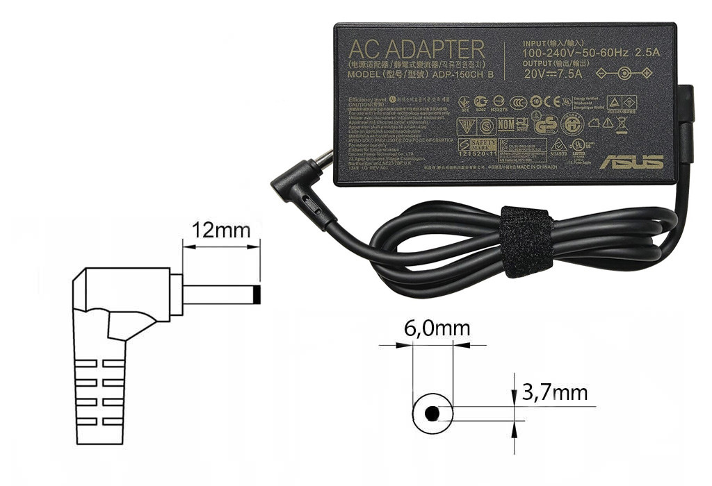 Оригинальная зарядка (блок питания) для ноутбука Asus ADP-150CH B,150W, New Type, штекер 6.0x3.7 мм - фото 1 - id-p194834392