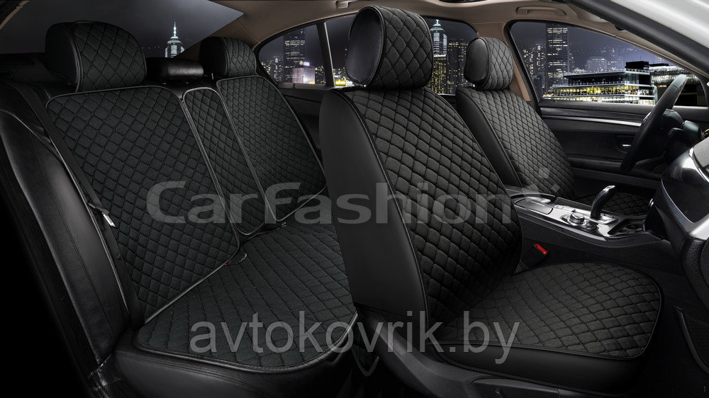 Чехлы универсальные CUBE [ Carfashion ] Цвет: черный/черный/красный - фото 6 - id-p194835596