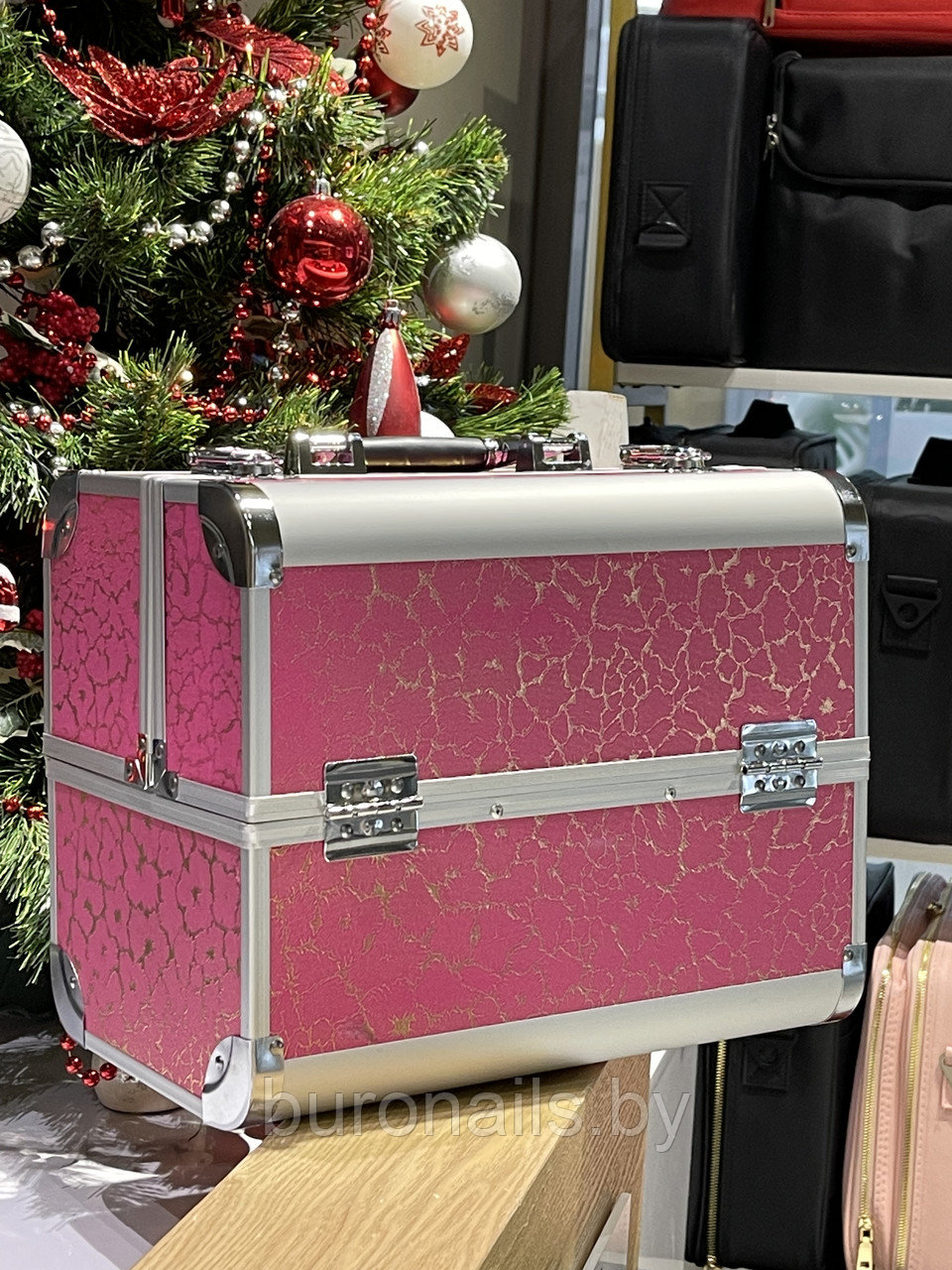 Бьюти-кейс для косметики «BuImer» кейс для мастеров, серебристо розовый - фото 2 - id-p192863125