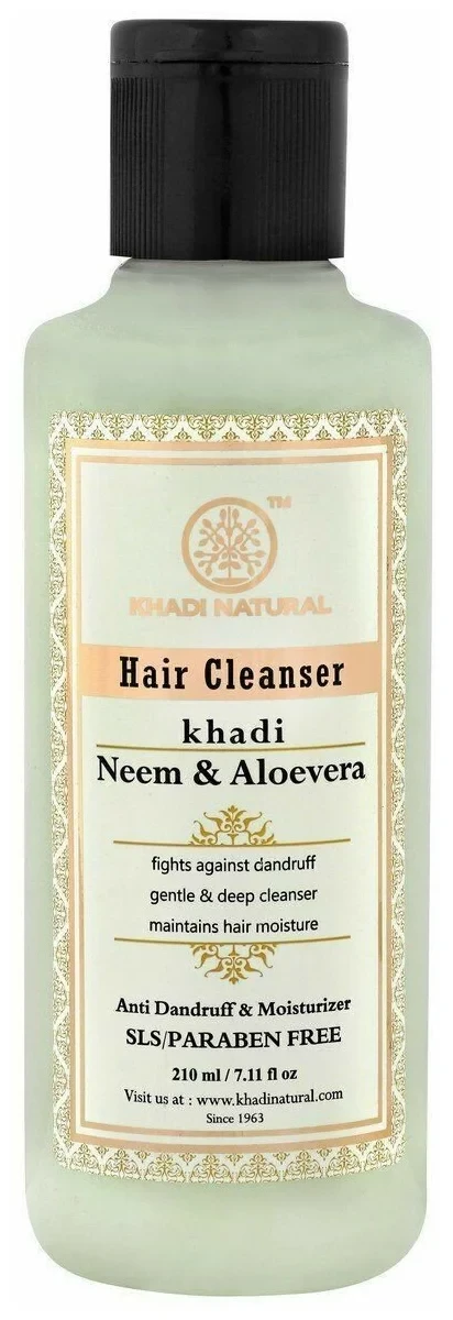 Шампунь Ним и Алоэ Вера, Neem & AloeVera Khadi Natural, 210мл - фото 1 - id-p194851284