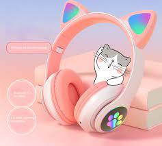 Беспроводные Bluetooth наушники с ушками детские Cat Ear STN-28 со светящимися ушками - фото 3 - id-p194853167
