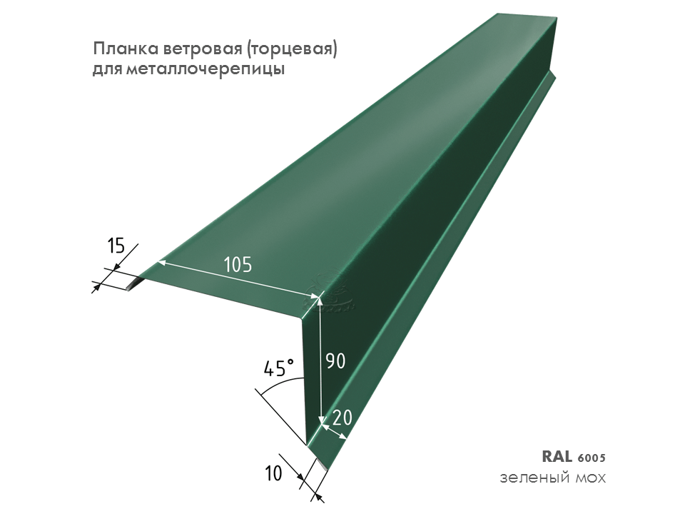 Планка ветровая 2000мм глянец