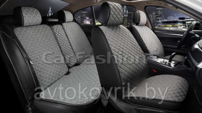 Чехлы универсальные CUBE [ Carfashion ] Цвет: черный/черный/синий - фото 5 - id-p194853550