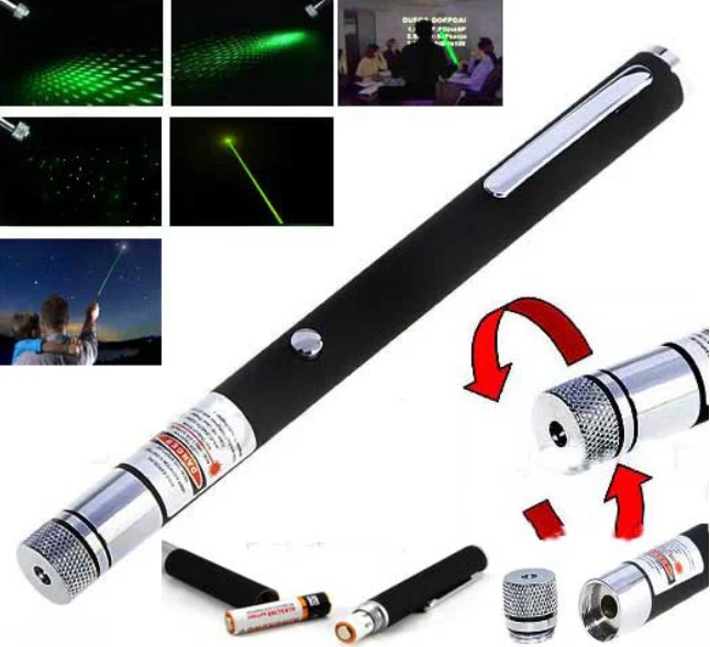 Лазерная указка Green Laser Pointer с 1 активной насадкой - фото 5 - id-p194855473