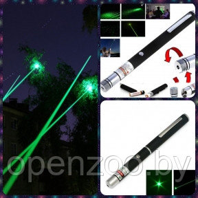 Лазерная указка Green Laser Pointer с 1 активной насадкой