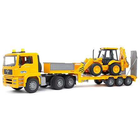 Bruder Тягач Bruder Man JCB 4CX с прицепом-платформой 02776, фото 2