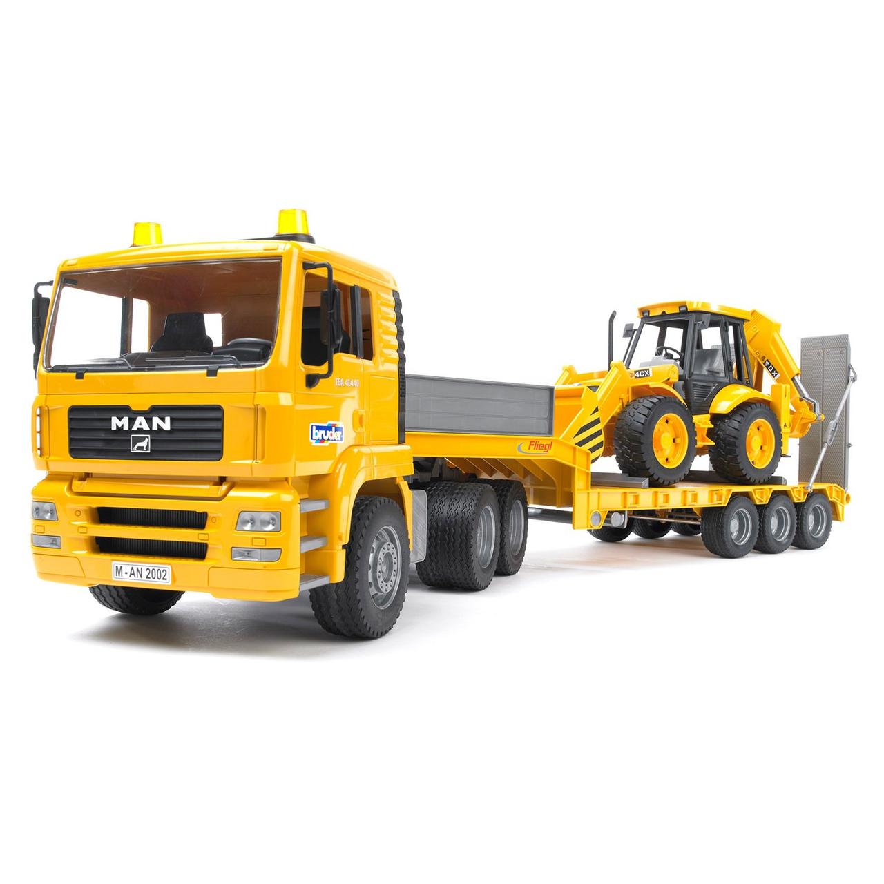 Bruder Тягач Bruder Man JCB 4CX с прицепом-платформой 02776 - фото 4 - id-p194855247