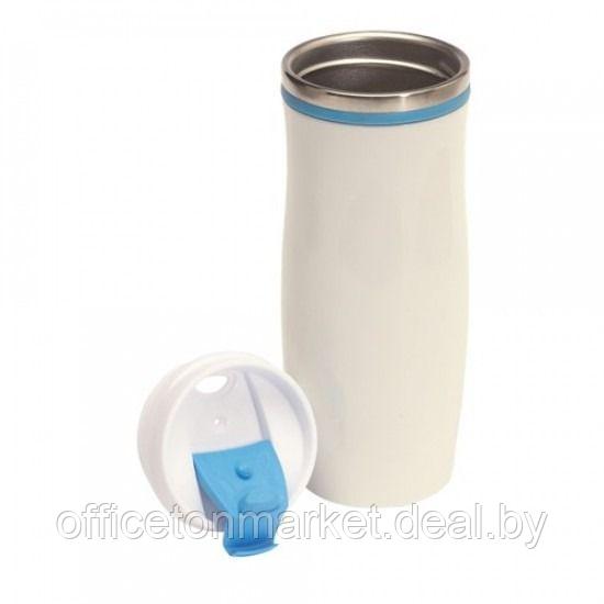 Кружка термическая "Crema", металл, пластик, 400 мл, белый, синий - фото 2 - id-p194526108