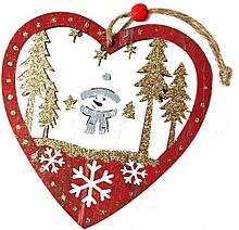 Новогоднее украшение "Сердце" в асс-те. 12 см.