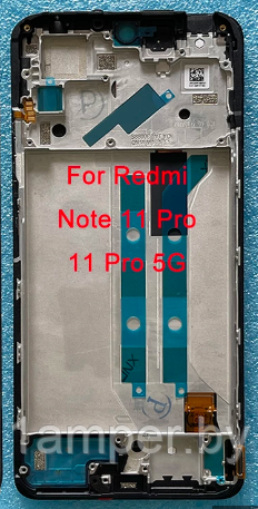 Дисплей для Xiaomi Redmi Note 11Pro Global/Redmi Note 11 Pro 5G/Poco X4 Pro 5G. С рамкой. Черный - фото 1 - id-p188564578