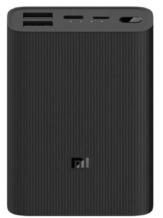 Внешний аккумулятор Xiaomi Mi Power Bank 3 Ultra Compact 10000mAh черный пауэрбанк для телефона - фото 1 - id-p194817121