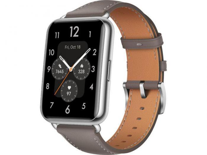 Умные часы Huawei Watch Fit 2 Yoda-B19V Nebula Grey Leather Strap 55029266 - фото 1 - id-p194864309