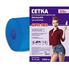 Сетка фасадная, стекловолокно, ячейка 5*5, синяя, SuperFiber