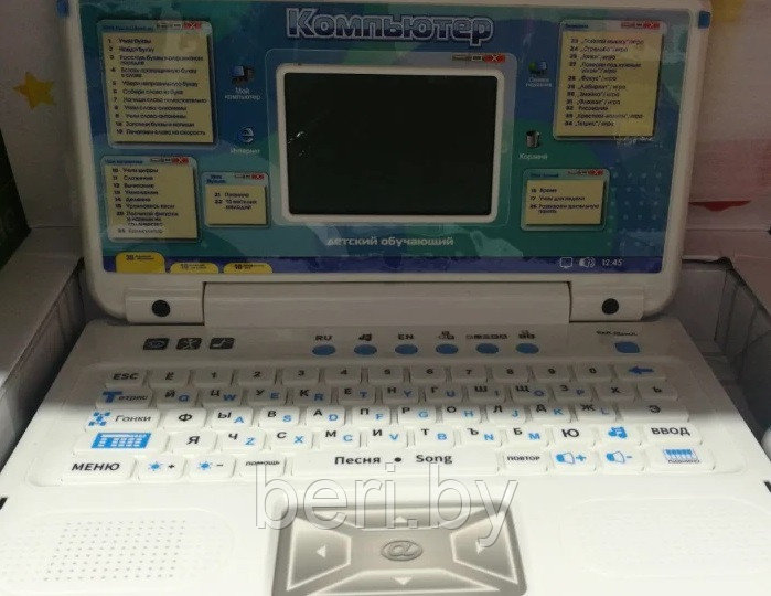 7005 Детский компьютер, обучающий ноутбук, русско-английский (35 функций) с мышкой, Joy Toy - фото 8 - id-p195024218