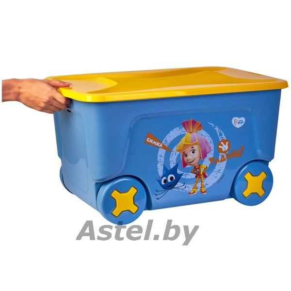 Ящик для игрушек на колесах Lalababy Фиксики Симка 50 л (1423) - фото 4 - id-p192649495