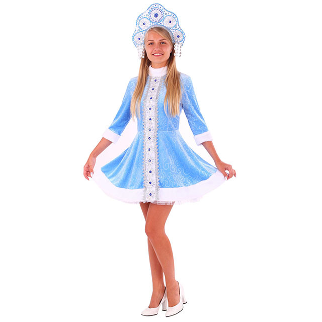 Карнавальный костюм для взрослых Снегурочка Лиза 3021 к-21 / Пуговка