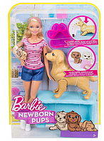 Игровой набор Barbie Кукла и собака с новорожденными щенками FDD43