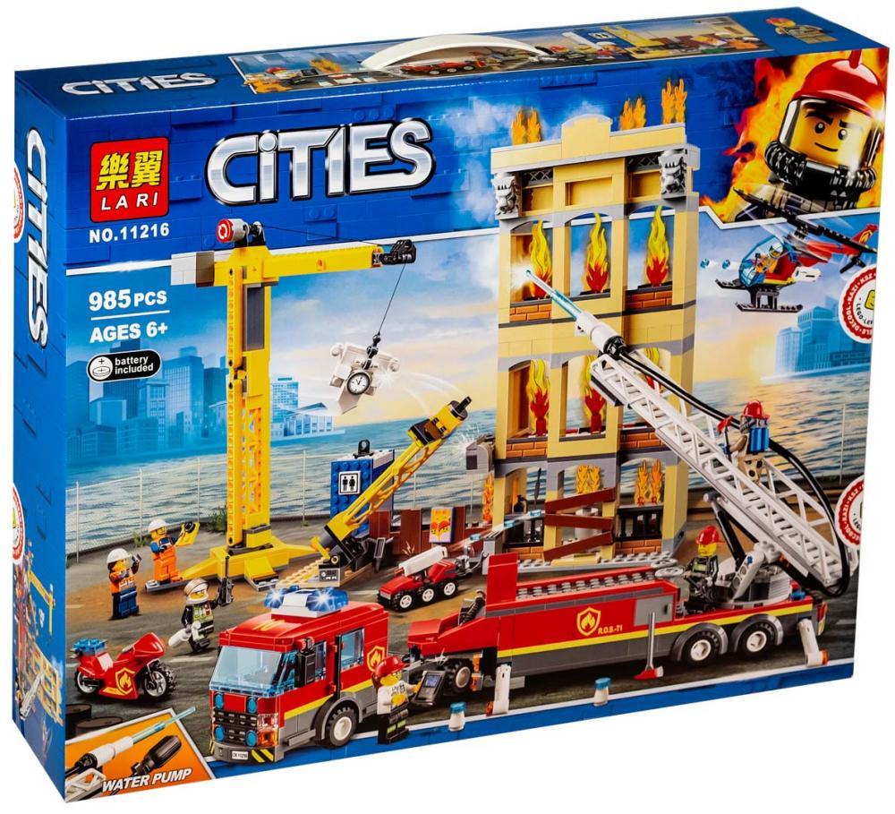 Конструктор Lari 11216 Центральная пожарная станция 985 деталей Аналог LEGO City 60216 - фото 1 - id-p195034808