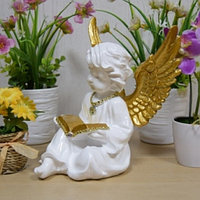 Статуэтка ангел большой с книгой белый/золото 22 см арт. ДС-1004