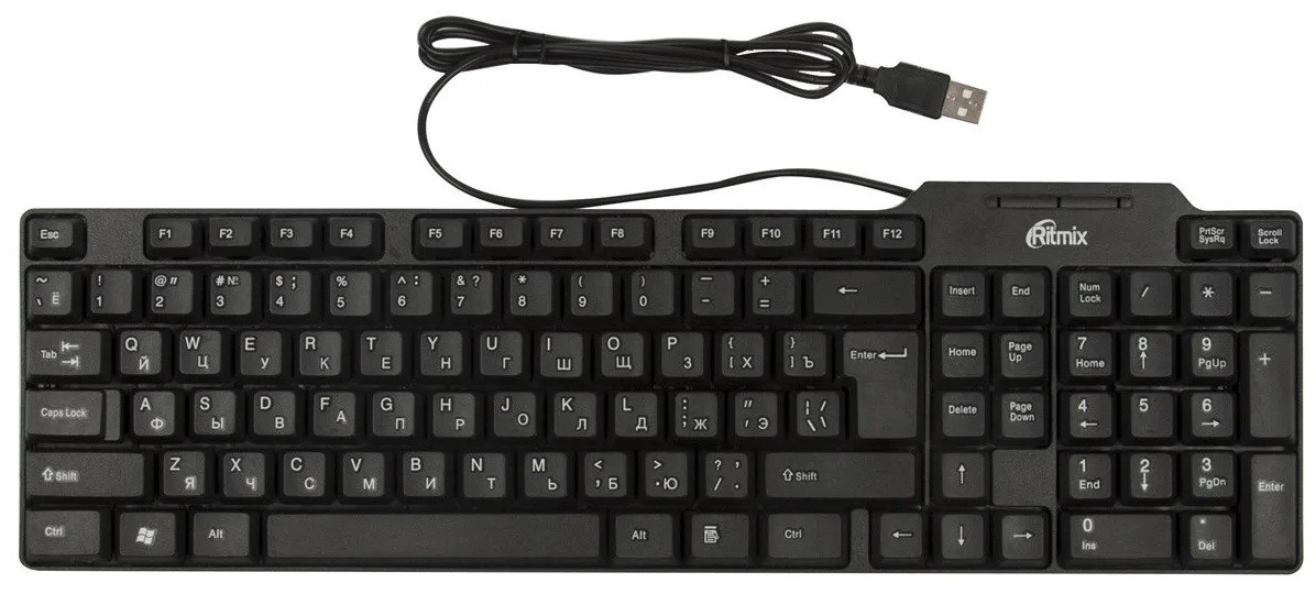 Клавиатура Ritmix RKB-111 USB, черный 556255