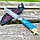 Нож разделочный в кожаном футляре Кизляр России Дамасская сталь / цветная рукоять карельская береза  Барс, фото 5