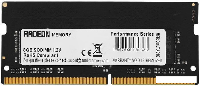 Оперативная память AMD Radeon R9 Gamer Series 8GB DDR4 SODIMM PC4-25600 R948G3206S2S-U - фото 1 - id-p195026597