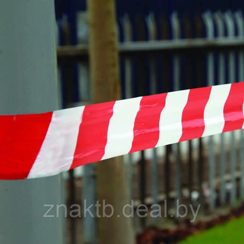 Лента оградительная сигнальная "Эконом", красно-белая 100 м.п., 50 мм. - фото 4 - id-p195045725