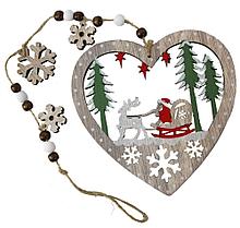 Новогоднее украшение "Сердце" в асс-те. 15 см.