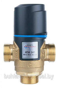 Клапан термостатический 3-х ходовой ATM 341 3/4" НР, 20-43 С,kvs 1,6, AFRISO, 12 341 10