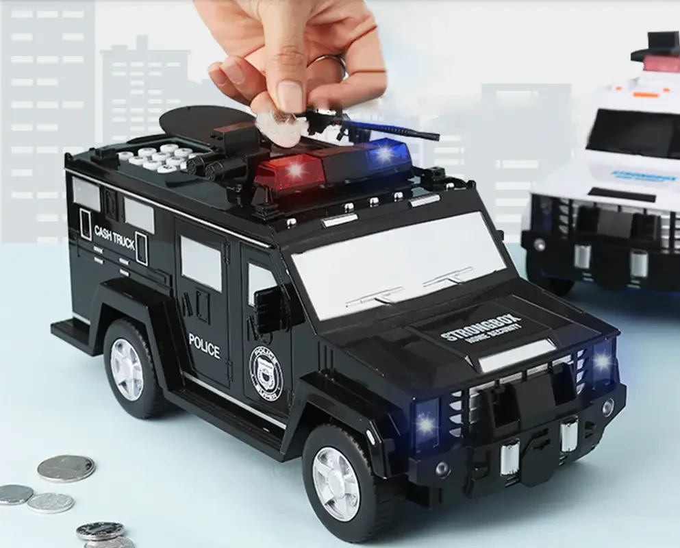Полицейская машинка сейф копилка CASH TRUCK с кодом и отпечатком пальца - фото 4 - id-p195047825