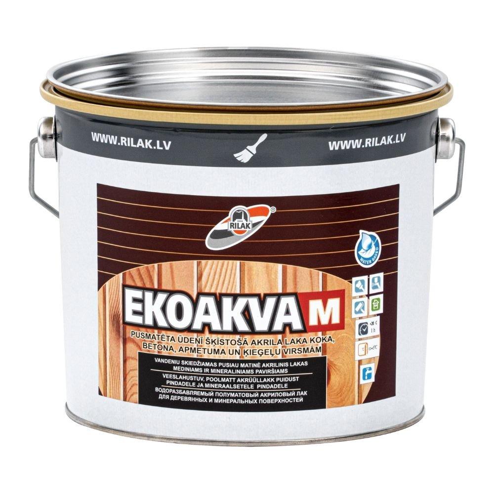 Лак EKOAKVA M База 3 для стен и потолков полуматовый, (2,7 л), (2,89 кг ...