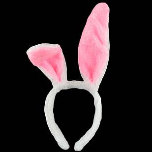 Ободок уши зайца кролика розовый