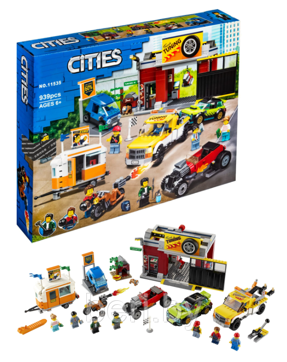 11535 Конструктор Lari "Тюнинг-мастерская Turbo Wheels", 339 деталей, Аналог LEGO City 60258 - фото 2 - id-p195054297