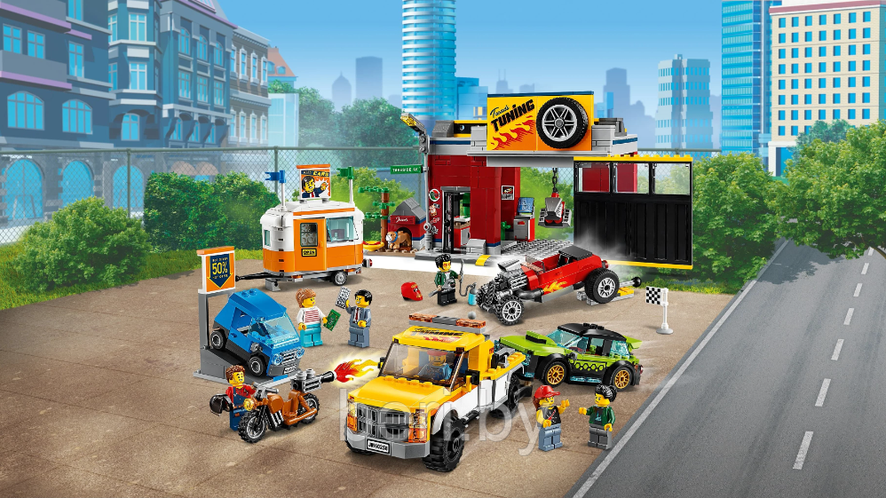 11535 Конструктор Lari "Тюнинг-мастерская Turbo Wheels", 339 деталей, Аналог LEGO City 60258 - фото 9 - id-p195054297