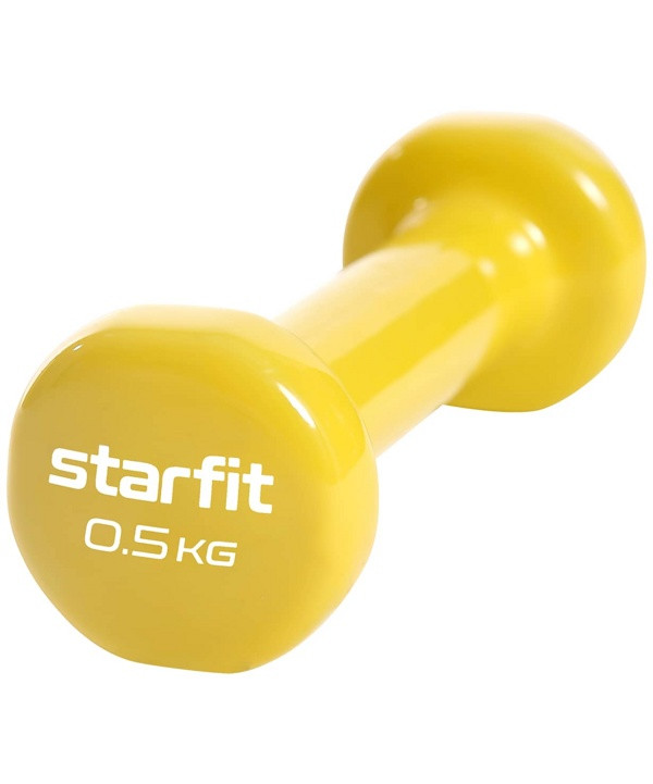 Гантель виниловая STARFIT Core 0,5 кг x 2шт (пара) (желтый) - фото 2 - id-p195057481