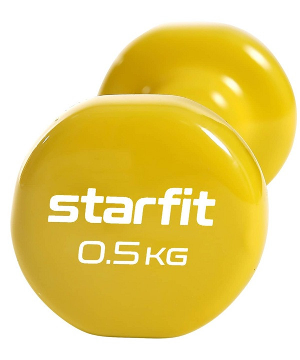Гантель виниловая STARFIT Core 0,5 кг x 2шт (пара) (желтый) - фото 3 - id-p195057481