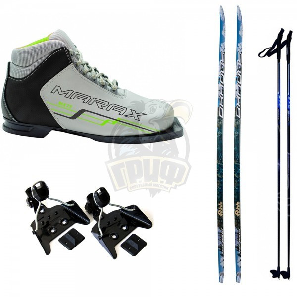 Комплект беговых лыж STC с палками, креплением NN-75 и ботинками Marax MX-75 (арт. Kompl-N75-MX75) - фото 1 - id-p195060824