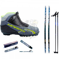 Комплект беговых лыж STC с палками, креплением NNN и ботинками Marax MXN-400 (арт. Kompl-NNN-400)