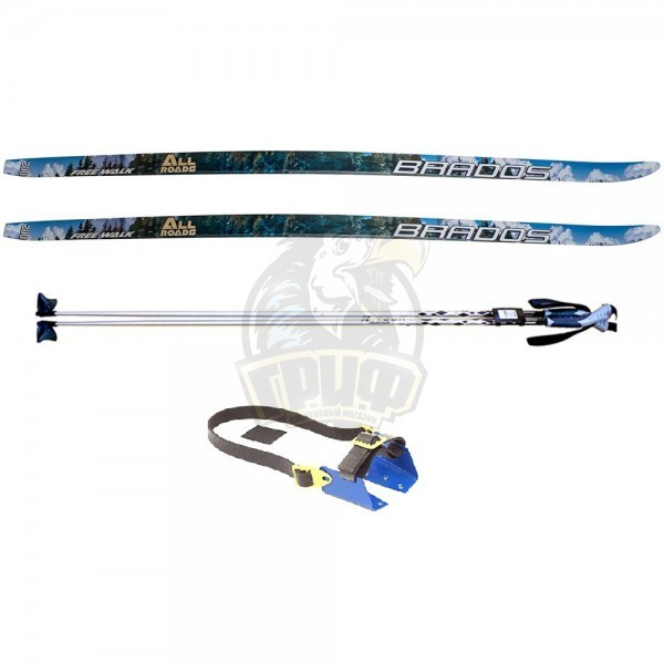 Комплект беговых лыж STC с палками из алюминия и креплением под обычную обувь (арт. Kompl-KR-RG-Alu) - фото 1 - id-p195060835
