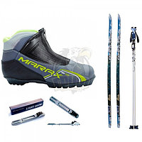 Комплект беговых лыж STC с палками, креплением NNN и ботинками Marax MXN-400 (арт. Kompl-NNN-400-Alu)