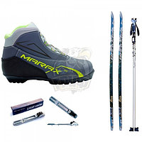 Комплект беговых лыж STC с палками, креплением NNN и ботинками Marax MXN-300 (арт. Kompl-NNN-300-Alu)