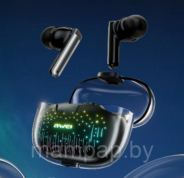 Беспроводные наушники AWEI T52 PRO RGB подсветка Bluetooth 5,3