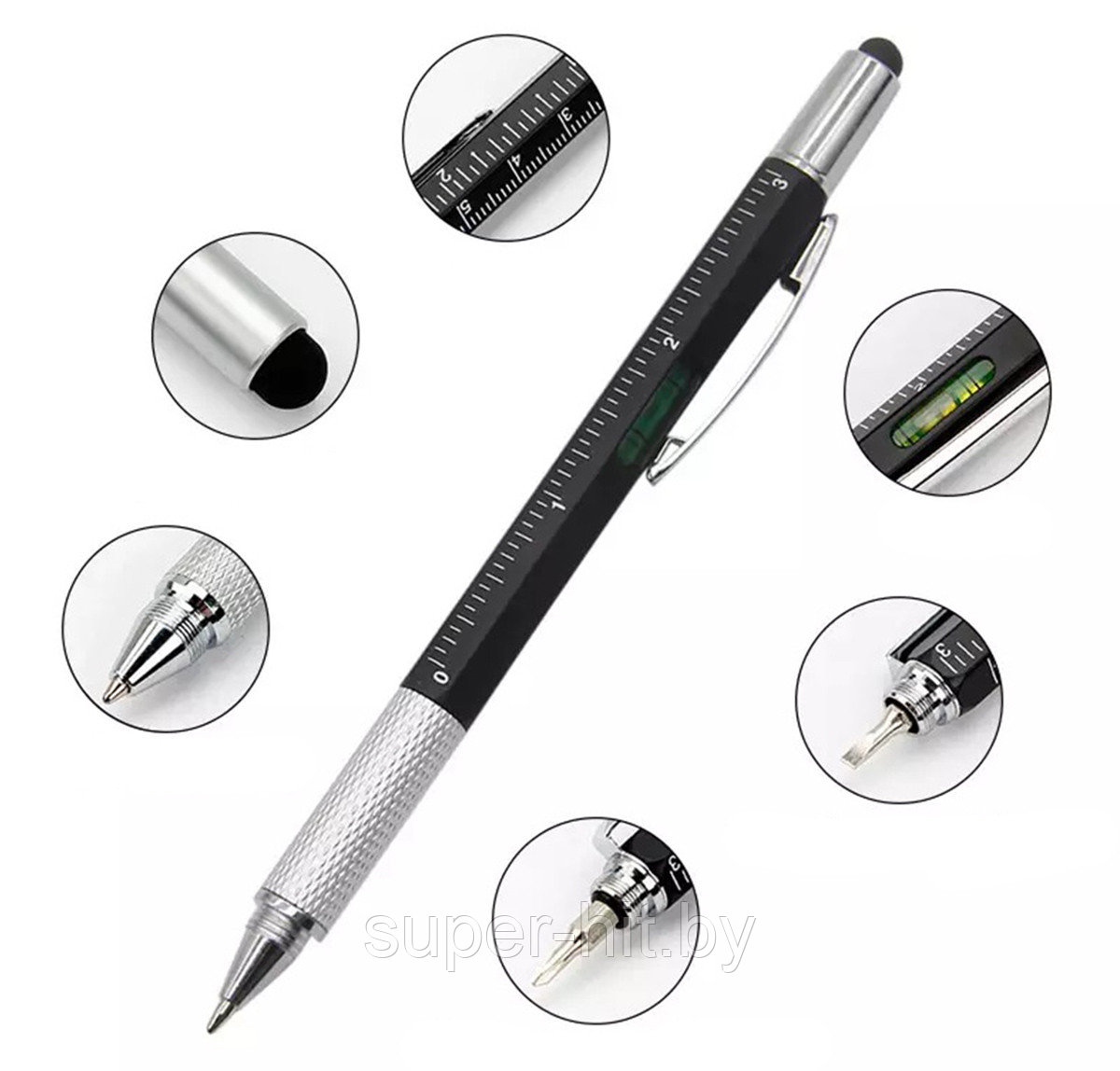 Многофункциональная ручка-мультитул 6в1 SiPL - фото 2 - id-p195060909