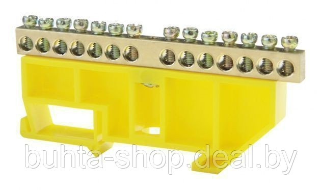 Шина "N" DIN-изолятор 14Р желтый, КС, арт.95037